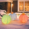 Lucktree Christmas Lighted Pop up Ornaments Set of 3, Outdoor Xmas Lighted Hanging Lanterns with Warm White LED Lights