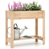 Lucktree Wood Raised Garden Bed w/Lower Shelf