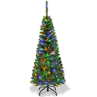 Lucktree 4.5FT / 6.5FT / 7.5FT Prelit Pencil Christmas Tree, Premium Hinged Fir Tree - LucktreeUS