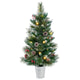 Lucktree 3ft Pre-Lit Mini Tabletop Christmas Tree with 20 Warm White LED Lights, 8 Modes, Timer, 81 PVC & Pine Needles
