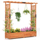 Lucktree Raised Garden Bed with Trellis and Hanging Roof