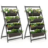 Lucktree 2 Pcs 4.1FT Vertical Raised Garden Bed, 4-Tier Elevated Planter Box