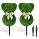 Lucktree 2 Pcs Teddy Bear Topiary Trees 16.5”Sun-Resistant Faux Boxwood Plants
