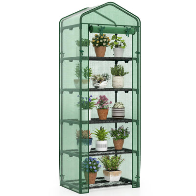Lucktree Mini Greenhouse Portable Plant Grow House with 5 Tier Shelves