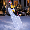 Lucktree 4 FT Lighted Christmas Penguin Slide Scene Decoration
