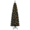 Lucktree Black Pencil Christmas Tree, Pre-lit Artificial Halloween Tree