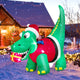 Lucktree 6 FT Lighted Inflatable Christmas Dinosaur Bite a Gift Box