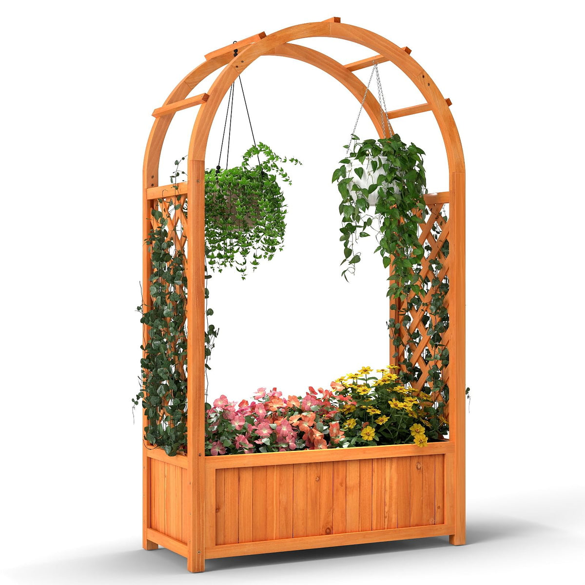 Lucktree Raised Garden Bed with Arch Trellis
