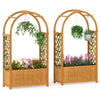 Lucktree Raised Garden Bed with Arch Lattice Trellis, for Climbing Vine Flower Vegetable