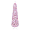 6 FT Pink Flocked Pre-Lit Pencil Christmas Tree with 392 Branch Tips