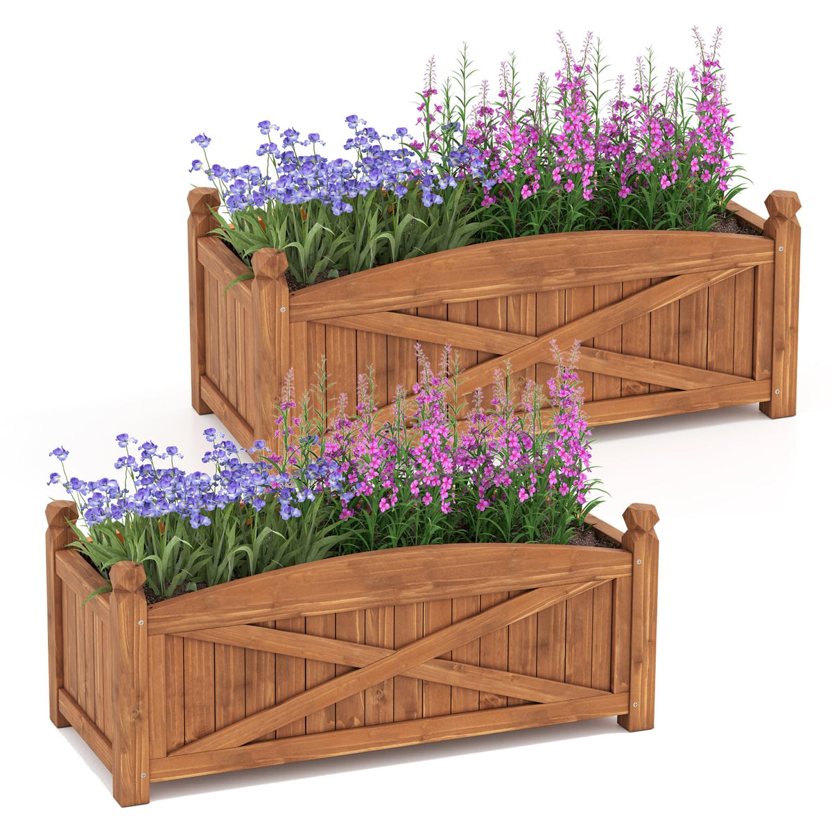 Lucktree Rectangular Garden Bed for Vegetables Flower Herb Fruit