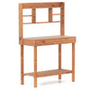 Lucktree Outside Solid Wood Potting Table with Flip-up Tabletop