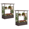 Lucktree Raised Garden Bed with Trellis & Hanging Roof