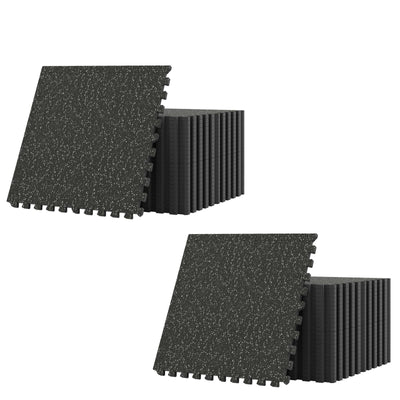 Lucktree 0.79" Thick Rubber Top Exercise Mat 48 Sq Ft