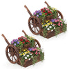 Lucktree Wooden Wagon Planter Box with Wheels