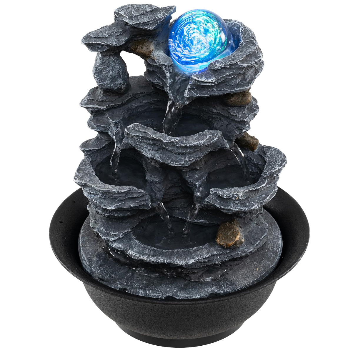 Lucktree Tabletop Water Fountain with LED Lights