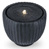 Lucktree 17.5"/18" Round Outdoor Water Fountain with 6 LED Lights