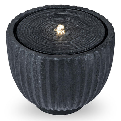 Lucktree 17.5"/18" Round Outdoor Water Fountain with 6 LED Lights