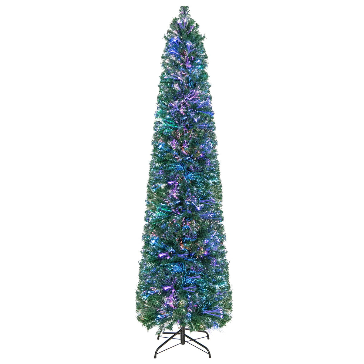Lucktree 6ft / 7ft / 8ft Fiber Optic Pencil Christmas Tree Xmas Full Tree for Home Office Holiday Decor