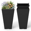 Lucktree Square Taper Planter Set of 2 Self-Watering Flower Pots ( 11.5"x11.5"x22.5")