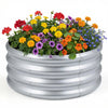 Lucktree Galvanized 2 x 2 x 1 FT Round Outdoor Planter Box with Open-Ended Base (1/2)