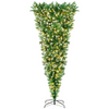 Lucktree 7.5ft Pre-lit Upside Down Christmas Tree, Hinged Inverted Artificial Xmas Tree W/ 1100 Snowy Branch Tips - LucktreeUS