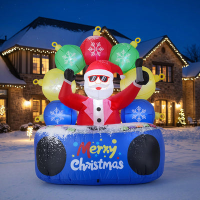 Lucktree 6Ft Inflatable DJ Santa, Inflatable Christmas Decoration