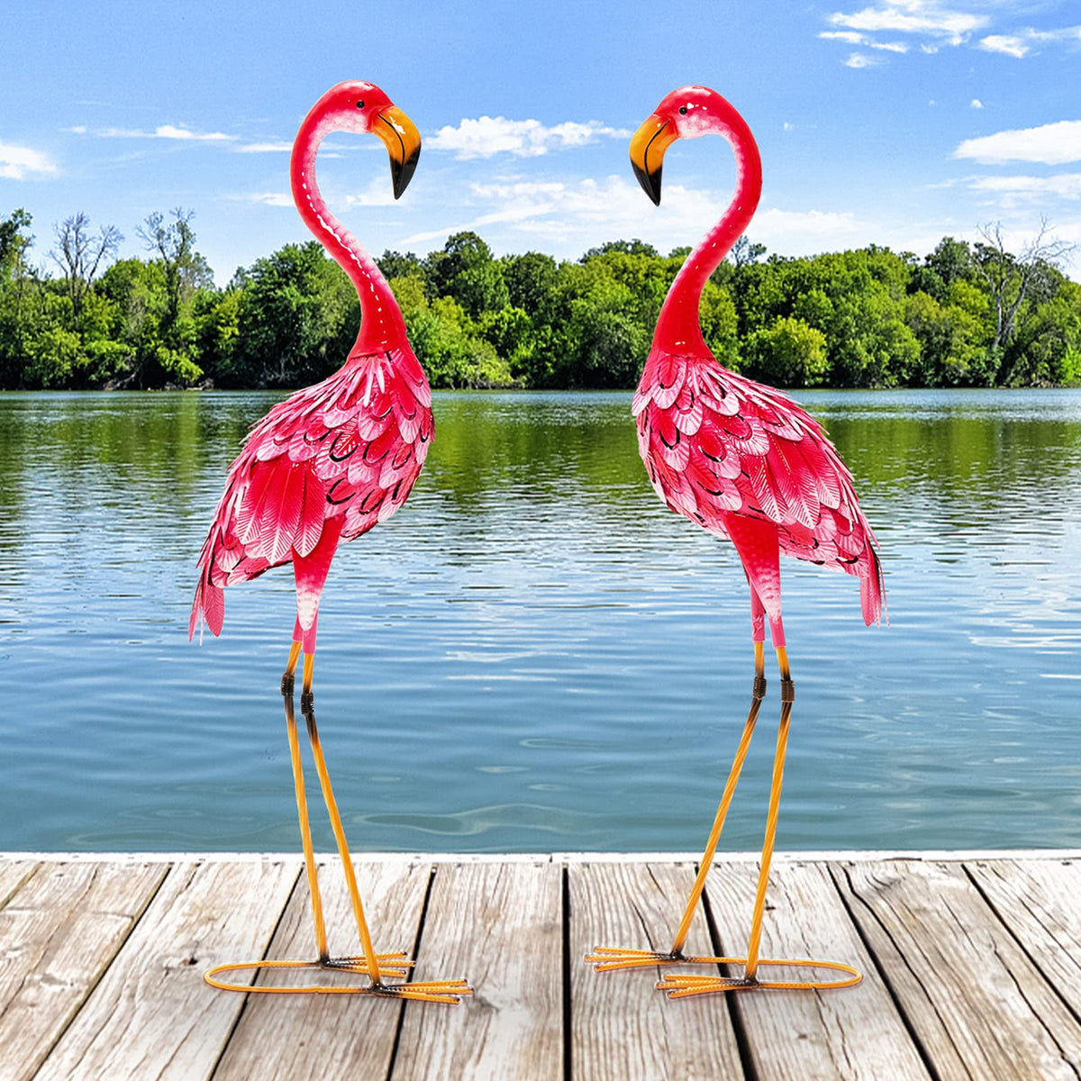Lucktree Flamingo Garden Statues Set of 2