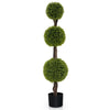 Lucktree 4ft Artificial Boxwood Topiary Ball Tree, Faux Potted Plants Cypress Tree with Weighted Pot