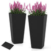 Lucktree Set of 2 Outdoor Wicker Flower Pot 30 Inch Tall Planters with Drainage System