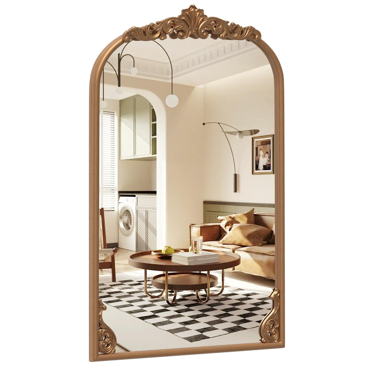 Lucktree Antiqued Gold Wall Mirror(30"L x 20"W)