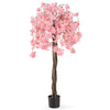 Lucktree 5.5FT Artificial Cherry Blossom Tree Faux Floral Plant Blooming Tree in Nursery Pot