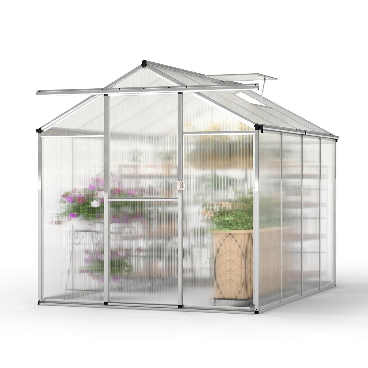 Lucktree Outdoor Large Walk-in Green House w/ Rain Gutter