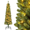 Lucktree Pre-Lit Slim Pencil Christmas Tree Slender Holiday Tree for Home Office Decoration