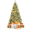 7/6/8 FT Snow-Flocked Artificial Christmas Tree, Pre-lit Xmas Tree