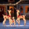 Lucktree 3-Piece Large Lighted Christmas Reindeer Family, Light up Xmas Decorations w/440 LED Lights