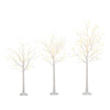 Lucktree 4/5/6 FT Pre-Lit Artificial Christmas Trees with 216 Warm White LEDs ( Set of 3 )