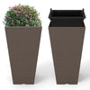 Lucktree Square Taper Planter Set of 2 Self-Watering Flower Pots ( 11.5"x11.5"x22.5")