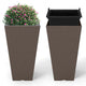 Lucktree Square Taper Planter Set of 2 Self-Watering Flower Pots ( 11.5"x11.5"x22.5")