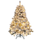 Lucktree 4.5 FT Pre-Lit Snow Flocked Christmas Tree, Artificial Hinged Xmas Tree W/ 150 LED Lights - LucktreeUS