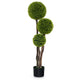 Lucktree 4ft Artificial Boxwood Topiary Ball Tree, Faux Potted Plants Cypress Tree in Weighted Pot with Triple Ball