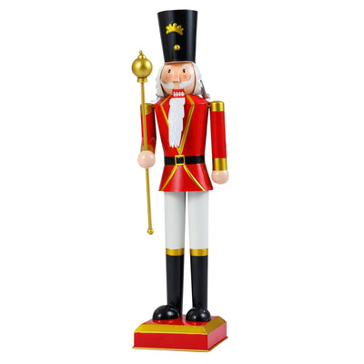 Lucktree 32.5 Inch Christmas Nutcracker with High Hat and Beautiful Scepter