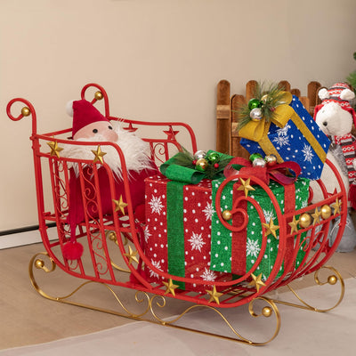 Lucktree Metal Christmas Santa Sleigh Basket