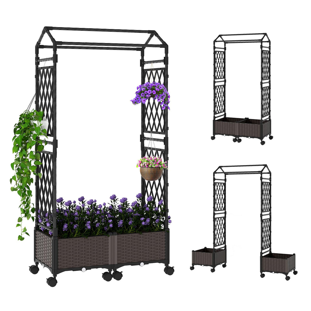 Lucktree 5FT Self-Watering Tall Raised Garden Bed w/Wheels