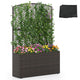 Lucktree Raised Garden Bed with Trellis | 58'' Tall PE Rattan Planter Box w/Liner & Drainage