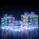 Lucktree 3 Pieces Christmas Lighted Gift Boxes, 90 LED Light up Present Boxes with Bows, Zip Ties & Ground Stakes