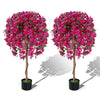 Lucktree 2 Pack Artificial Azalea Trees with Vivid Blooming Flowers for Indoor Outdoor Decor