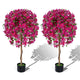 Lucktree 2 Pack Artificial Azalea Trees with Vivid Blooming Flowers for Indoor Outdoor Decor