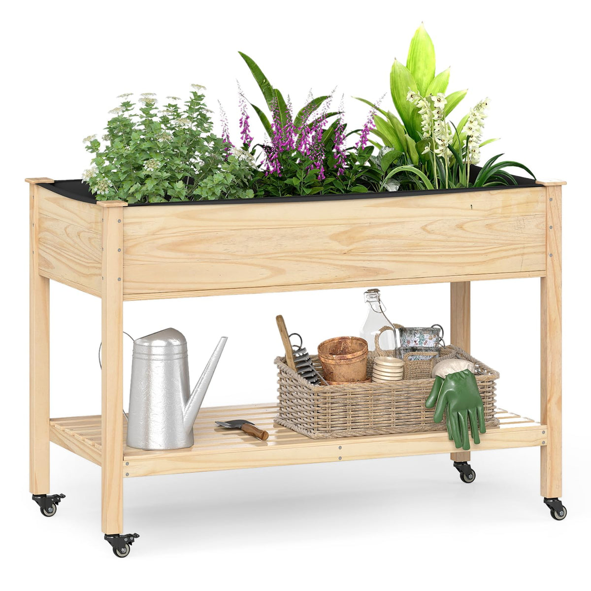 Lucktree 47”x23”x33” Wood Planter Box