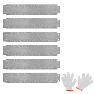 Lucktree Galvanized Metal Landscape Edging 6 Packs 20FT Heavy-Duty Hammer-in Edging Border